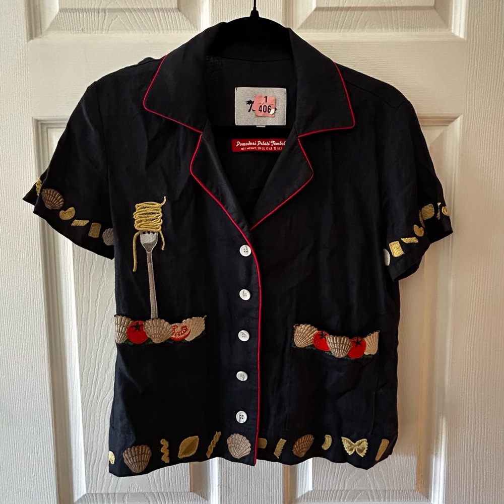 Tombolo Company Crop Cut Vongole Cabana Shirt